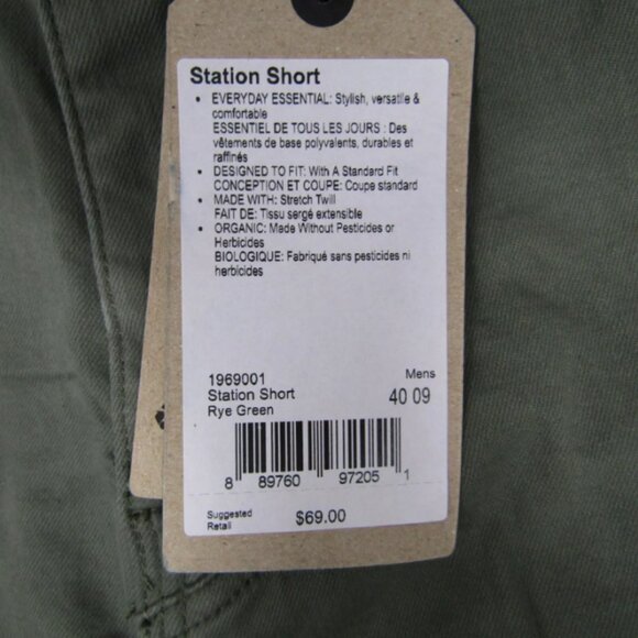 PraNa NEW NWT Mens 40 9" Inseam Station Shorts Green Hiking Outdoors - Picture 2 of 4